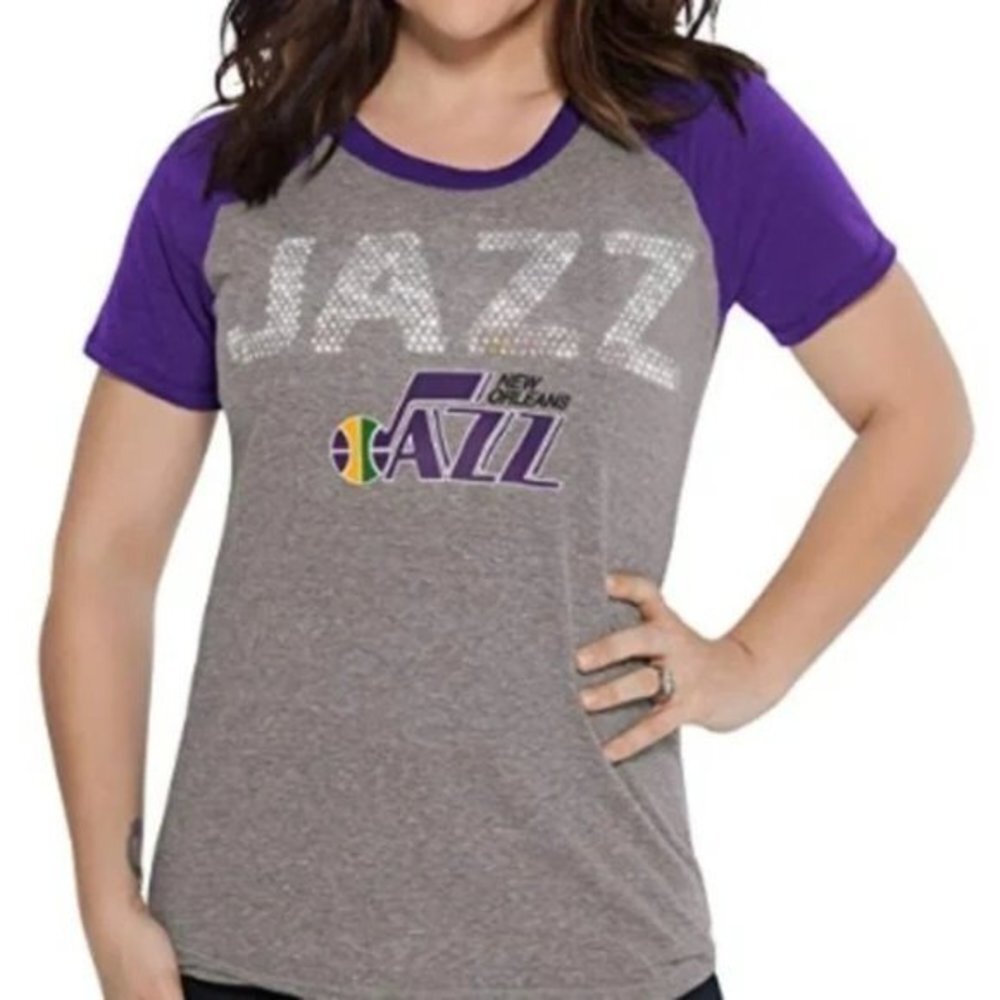 Touch by Alyssa Milano NBA New Orleans Jazz Plus Tee. 2X, 3X - Picture 2 of 6
